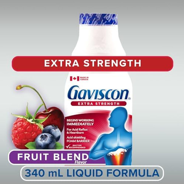 Gaviscon Gaviscon Extra Strength Liquid Fruit  Long-Lasting Acid Reflux And Heartburn Relief  340Ml 1 Count Gaviscon Gaviscon Extra Strength Liquid Fruit  Long-Lasting Acid Reflux And Heartburn Relief  340Ml 1 Count
