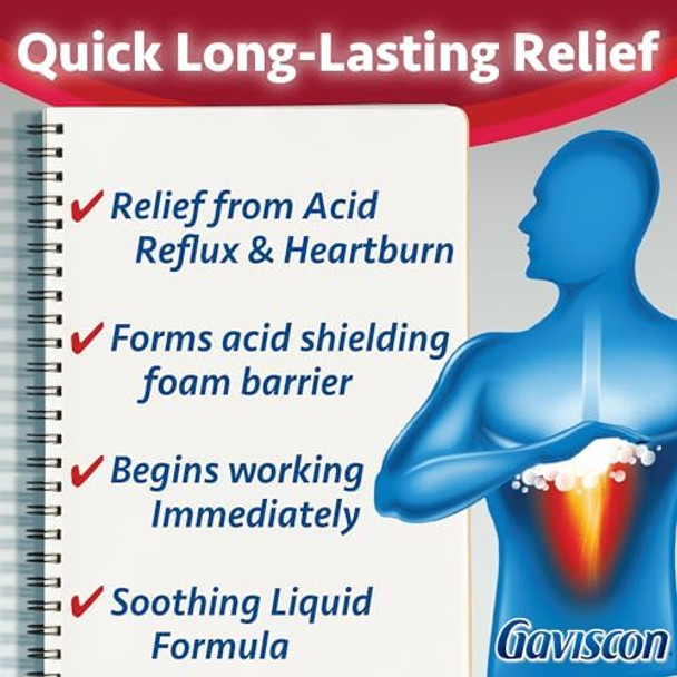 Gaviscon Gaviscon Extra Strength Liquid Fruit  Long-Lasting Acid Reflux And Heartburn Relief  340Ml 1 Count Gaviscon Gaviscon Extra Strength Liquid Fruit  Long-Lasting Acid Reflux And Heartburn Relief  340Ml 1 Count