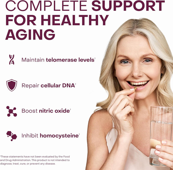 Healthycell Telomere Length Supplement - Anti-Aging Telomere Lengthening Supplements With Phytonutrients & Vitamins For Cellular Health - Ac-11 Astragalus & Resveratrol - 30 Gel Packs Grape Flavored