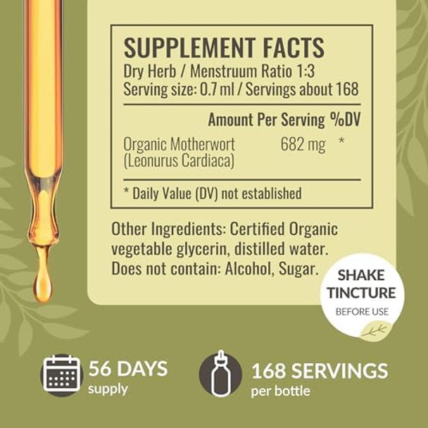 Herbamama Herbal Liquid Drops Kit - Bundle Of Motherwort Extract & Lemon Balm Tincture 4 Fl Oz - Vegan Non-Gmo Sugar & Alcohol- - 2 Pack