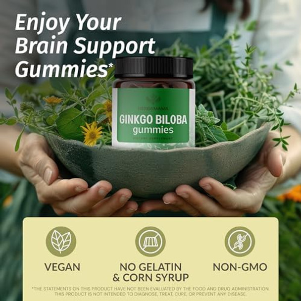 Herbamama Coq10 And Ginkgo Biloba Kit - Bundle Of Coenzyme Q10 & Ginkgo Biloba Gummies - Vegan Non-Gmo Gelatin- - 2 Pack