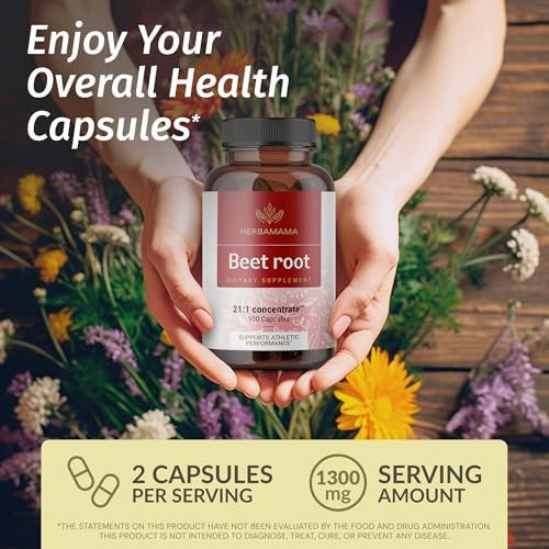 Herbamama Beet Root And Uric Acid Kit - Bundle Of 21:1 Concentrate Beet Root & Uric Acid Capsules - Vegan Non-Gmo - 2 Pack