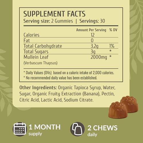 Herbamama Mullein Leaf And Iodine Kit - Bundle Of 2000Mg Mullein Leaf Extract Gummies & Potassium Iodine With Zinc & Sele Gummies - Vegan Non-Gmo Pectin-Based - 2 Pack