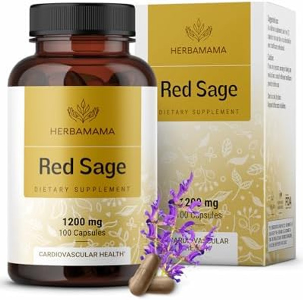 Herbamama Red Sage Supplement Capsules - 1200Mg Red Sage Root (Dan Shen) For Antioxidant Support - Vegan Non-Gmo Salvia Miltiorrhiza Supplement Herbamama Red Sage Supplement Capsules - 1200Mg Red Sage Root (Dan Shen) For Antioxidant Support - Vegan Non-Gmo Salvia Miltiorrhiza Supplement