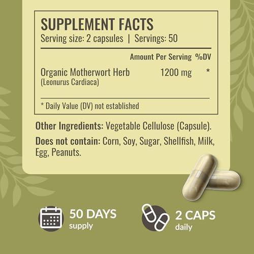 Herbamama Motherwort And Ashwagandha Kit - Bundle Of 1200 Mg Motherwort Capsules & Ashwagandha Liquid Drops - Vegan Non-Gmo Sugar & Alcohol- - 2 Pack