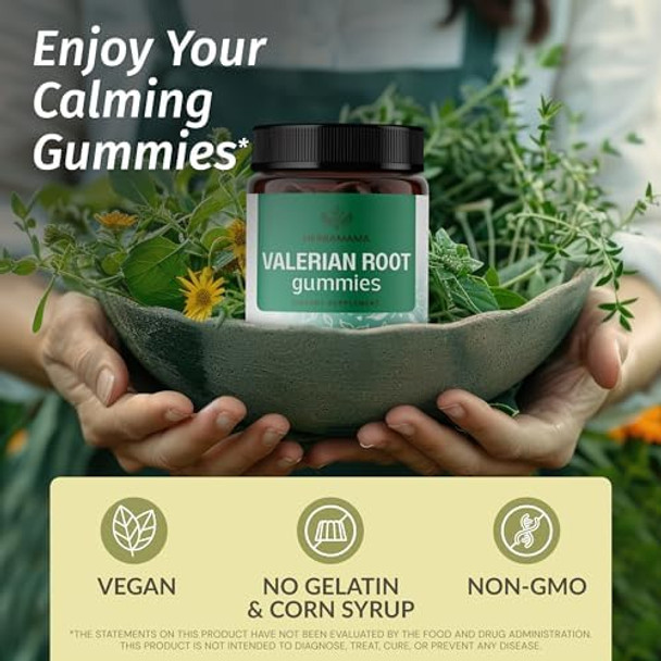Herbamama Valerian And Rhodiola Kit - Bundle Of 1800Mg Valerian Root Gummies & 1000Mg Rhodiola Rosea Capsules - Vegan Non-Gmo Gelatin- - 2 Pack