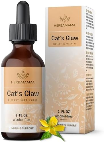 Herbamama Liquid Drops Kit - Bundle Of Cat'S Claw Extract 2 Fl Oz And Lemon Balm Tincture 2 Fl Oz - Vegan Herbal Supplement Liquid Extract - Non Gmo Sugar & Alcohol- - 2 Pack