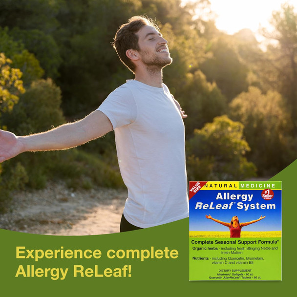 Herbs Etc. Allergy Releaf System - Seasonal Discomfort Supplement - Provides Support For Sneezing & Itchy Eyes - Supports Sinus Function - 60 Softgels 60 Tablets (60 Servings)
