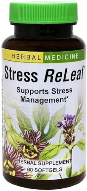 Herbs Etc. Stress Releaf - Herbal Supplement To Support Relaxation - Stress Support Supplemment - Gluten- - 60 Softgels (60 Servings)
