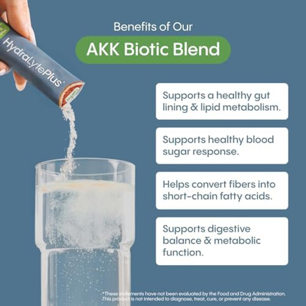 Hydralyte Metabolic Support - 5In1 Probiotic Blend - Support Glp-1 Production With Akkermansia Muciniphila + Prebiotic Fiber + Electrolytes - Daily Metabolism & Digestion - Sugar  (30 Packets)