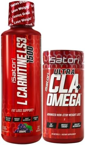 Isatori L-Carnitine Ls3 Grape 1500Mg (32 Servings) Ultra Cla (90 Softgels) Liquid L-Carnitine With Acetyl Omega 3 6 9 Safflower Oil