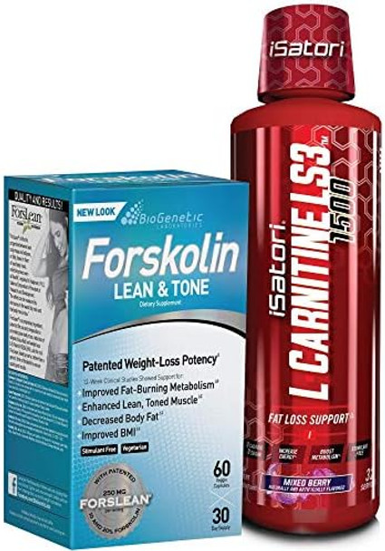 Isatori L-Carnitine Ls3 Mixed Berry 1500Mg (32 Servings) & Biogenetic Labs Forskolin Lean & Tone Isatori L-Carnitine Ls3 Mixed Berry 1500Mg (32 Servings) & Biogenetic Labs Forskolin Lean & Tone