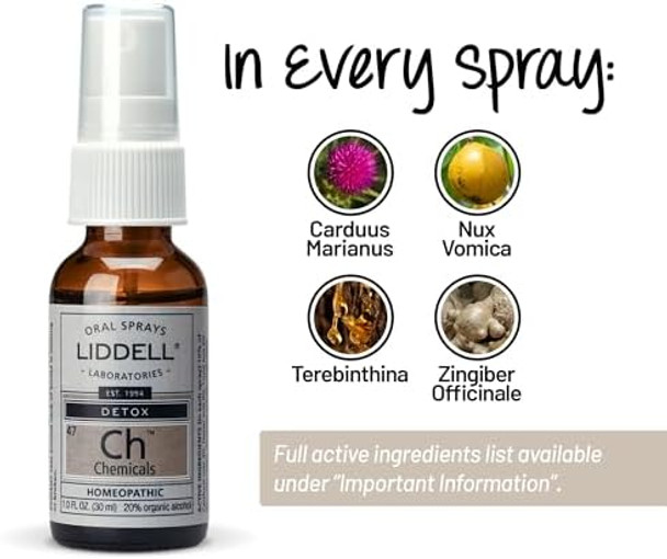 Liddell Homeopathic Chemical Detox Spray 1 Fluid Ounce