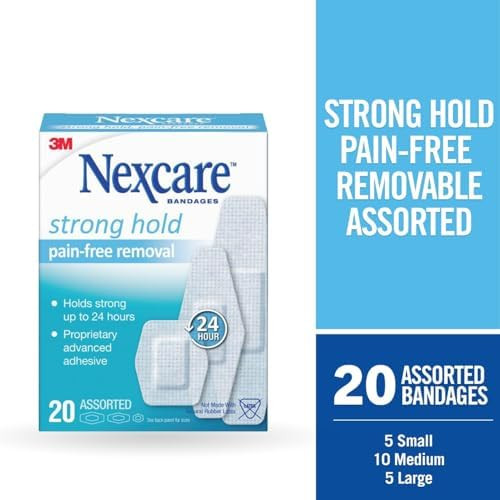 Nexcare Sensitive Skin Bandages Assorted Sizes 20 Count (Pack Of 4)