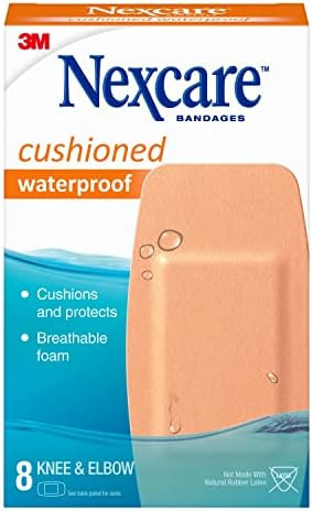 Nexcare Waterproof Cushioned Bandages Knee & Elbow 2 X 4 In 8 Count