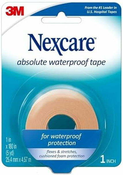 Nexcare 731 First Aid Waterproof Tape W/Dispenser1-Inch X180-Inch Flexible