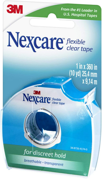 Nexcare Flexible Clear Tape Waterproof Transparent Medical Tape Secures Dressings And Catheter Tubing - 1 In X 10 Yds 1 Roll Of Tape