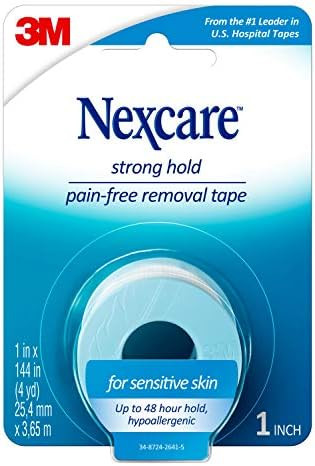 Nexcare Strong Hold Pain- Removal Tape Silicone Adhesive Secures Dressing And Lifts Away Cleanly - 1 In X 4 Yds 1 Roll Of Tape