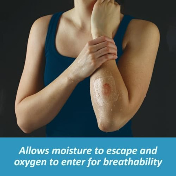 Nexcare Tegaderm Waterproof Transparent Dressing 4″ X 4¾″ – 4 Count Film Bandage For Wound Care Seals Out Water Dirt & Germs Stays On Up To 7 Days