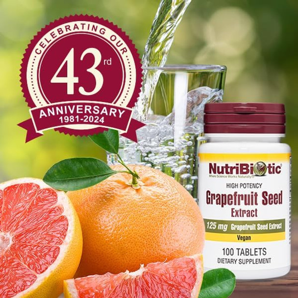 Nutribiotic – Grapefruit Seed Extract Tablets 125Mg 100 Count  Premium Grade Gse With Bioflavonoids  Potent Immune & Overall Health Support  Easy To Swallow  Vegan Gluten  Non-Gmo
