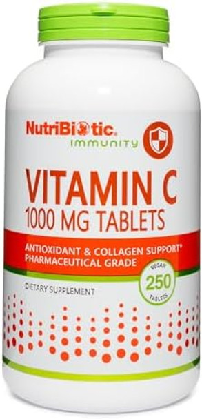 Nutribiotic - Vitamin C 1000 Mg 250 Count Tablets  Essential Immune & Antioxidant Collagen Support Supplement  Pharmaceutical Grade L-Ascorbic Acid  Vegan Non-Gmo & Gluten Nutribiotic - Vitamin C 1000 Mg 250 Count Tablets  Essential Immune & Antioxidant Collagen Support Supplement  Pharmaceutical Grade L-Ascorbic Acid  Vegan Non-Gmo & Gluten