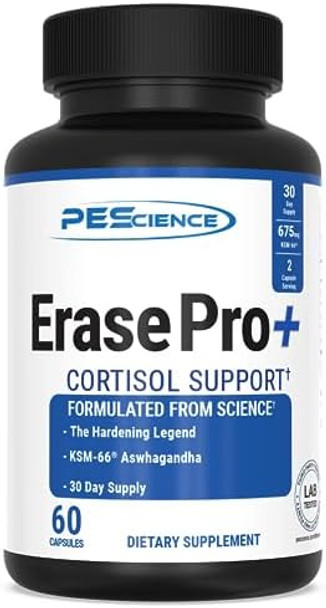 Pescience Erase Pro + Natural Testosterone Booster For Men Cortisol Blocker With Ksm 66 Aswhagandha And Estrogen Blocker Pct Supplement 30 Day Cycle