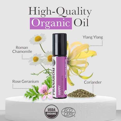 Pranarom - Happy Mood Roller Wellness Blend 8Ml - For Wellness Seekers - Aromatherapy For Relaxation - Uplifting Organic Essential Oils