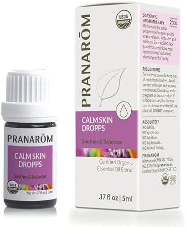 Pranarom - Calm Skin Dropps Wellness Blend 5Ml - For Sensitive Skin - Diffusing For Relaxation Ambiance - 100% Pure Organic Essential Oils