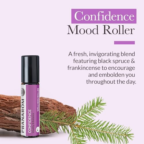 Pranarom - Confidence Mood Roller Wellness Blend 8Ml - Aromatherapy With Essential Oils -  Organic Ingredients - Pure And Natural Formula For Well-Being - Portable And Convenient