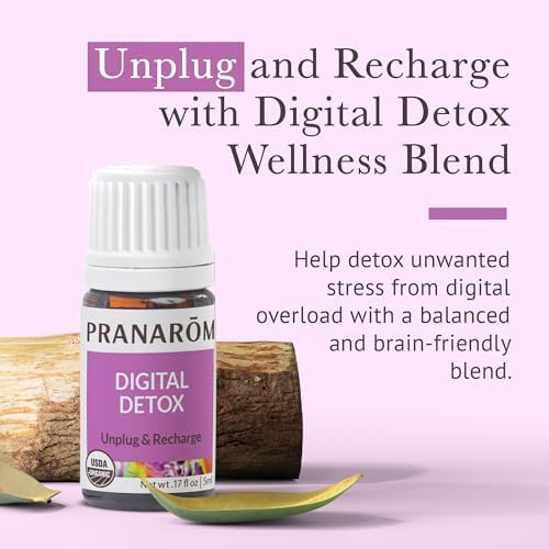 Pranarom - Digital Detox Wellness Blend 5Ml - For Tech-Savvy Individuals - Diffusing For Relaxation Ambiance - 100% Pure  Organic Essential Oils