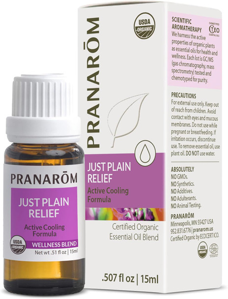 Pranarom - Just Plain Relief Essential Oils Relaxing Aromatherapy Oils Organic Essential Oil Blend Essential Oils With Lavender Peppermint & Helichrysum 8Ml