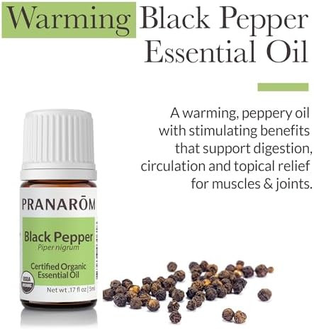 Pranarom - Black Pepper Essential Oil 5Ml - Wellness Enthusiasts - Diffusing For Aromatherapy - For Circulation And Digestion -  Organic Quality - 100% Pure Natural Therapeutic Grade