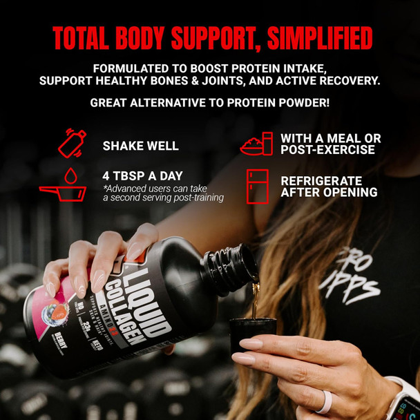 Prosupps Amino23 Liquid Collagen Shots Citrus Punch - Collagen Peptide Post Workout Supplement Supports Healthy Aging Joints Skin & Hair - Gluten- & Zero Sugar - 16 Servings