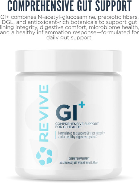 Revive Md Digestive Health Supplement Gi Plus (30 Servings) - Supports Gut Health For Women & Men - Promotes Regularity & Bowel Function - Gut Health Supplements Powder For Gut Lining - Gluten-