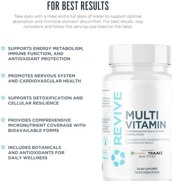 Revive Md Multi-Vitamin Supplement For Men & Women - Comprehensive Multivitamin Supports Energy Immunity & Overall Health With Essential Vitamins Nac Zinc Magnesium & More - 60 Capsules