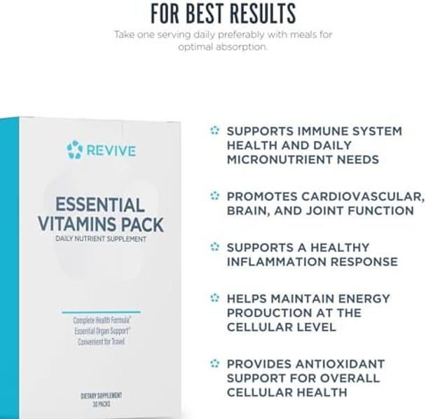 Revive Md Essential Vitamin Packs For Women & Men Vitamins Pack Daily Nutrient Supplement - Travel-Friendly Multivitamin Packets With Arjuna & Turmeric Extract Support Heart Joint & Organ Health Revive Md Essential Vitamin Packs For Women & Men Vitamins Pack Daily Nutrient Supplement - Travel-Friendly Multivitamin Packets With Arjuna & Turmeric Extract Support Heart Joint & Organ Health