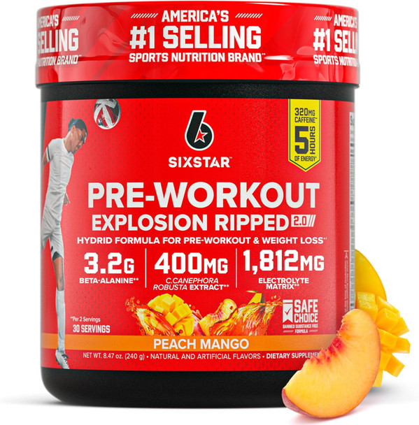 Six Star Pre-Workout Explosion Watermelon (30 Servings) - Preworkout Energy Powder Supplement For Men & Women - Pre Workout Drink Mix With Creatine & Beta Alanine - Sports Nutrition Products