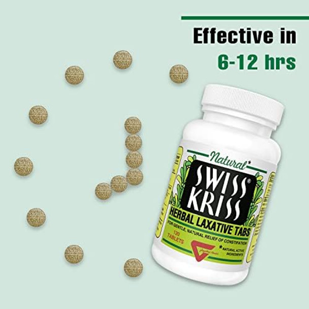 Swiss Kriss Herbal Laxative Tablets Gentle & Natural Laxatives For Constipation Relief For Adults & Children Over Age 6 Works In 6-12 Hours Senna Laxative (Pack Of 2-240 Tablets Total)