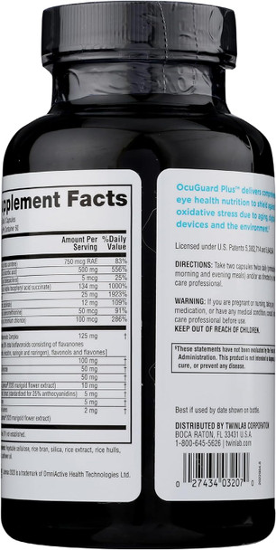 Twinlab Ocuguard Plus - Eye Supplement With Zinc Vitamin A C & D - 60 Veggie Capsules Twinlab Ocuguard Plus - Eye Supplement With Zinc Vitamin A C & D - 60 Veggie Capsules