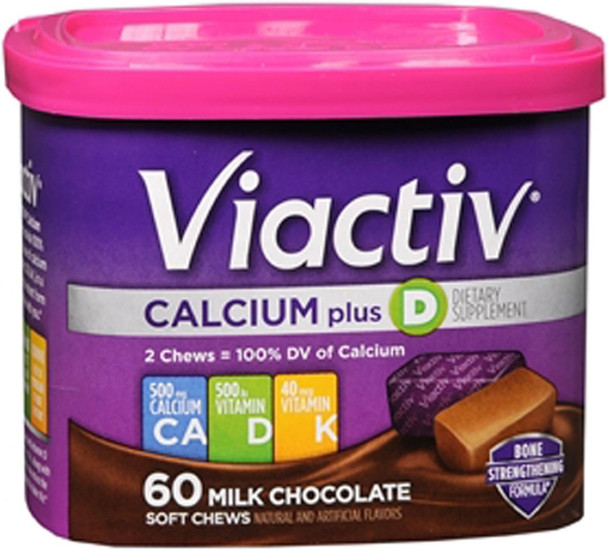 Viactiv Calcium Chews 60 Count & Vitafusion Calcium Gummy Vitamins 100 Count - Calcium Supplements For Bone & Teeth Support