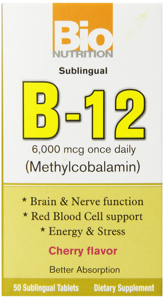 Bio Nutrition B12 Sublingual - 6000 mcg - 50 Tablets