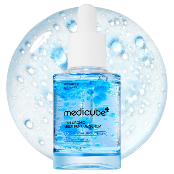 Medicube Hyaluronic Acid Multipeptide Serum, Korean Moisturising Essence for Dry and Mixed Skin - 30ml