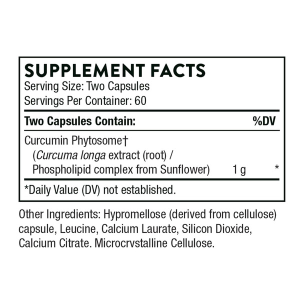 Thorne Research Curcumin Phytosome Supplement Capsules, 120 Count