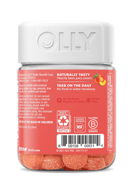 Olly Balanced Belly Gummy Supplements, Peachy Peach, 30 Count Olly Balanced Belly Gummy Supplements, Peachy Peach, 30 Count