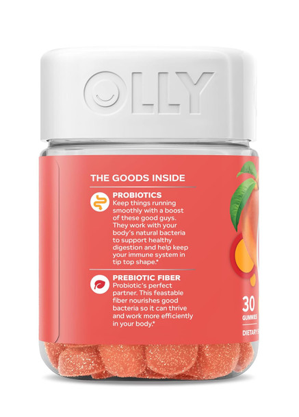 Olly Balanced Belly Gummy Supplements, Peachy Peach, 30 Count Olly Balanced Belly Gummy Supplements, Peachy Peach, 30 Count