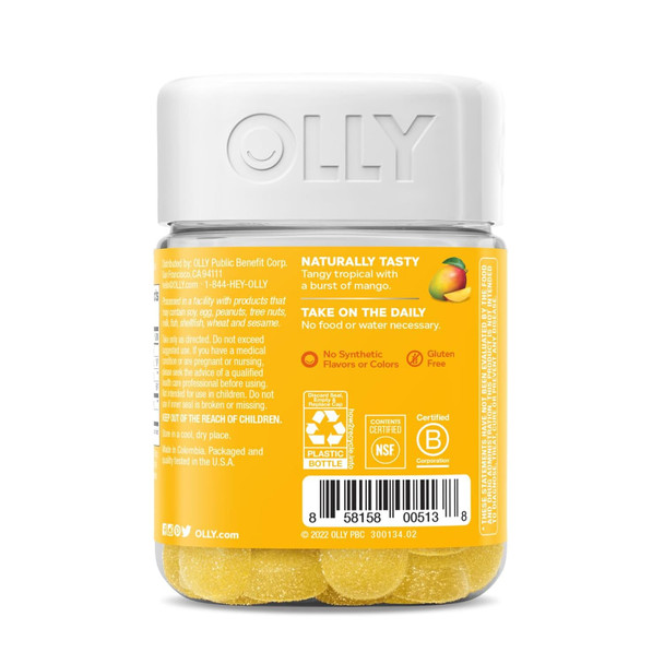 OLLY Purely Probiotic Gummy Supplements, Tropical Mango, 50 Count OLLY Purely Probiotic Gummy Supplements, Tropical Mango, 50 Count