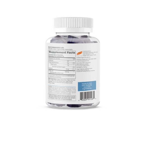 Himalaya Ashwagandha Organic Gummies KSM-66 Organic Ashwagandha to Help with Stress Relief Energy and Relaxation 60 Gummies with Delicious BlackBerry Flavor