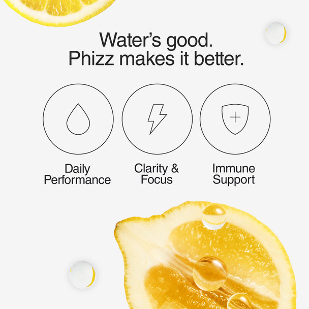 Phizz Electrolytes Multivitamin & Hydration Tablets - 20 Effervescent Rehydration Electrolyte Tablets - 18 Vitamins & Minerals Vitamin C Vegan Vegetarian & Low Calorie (Lemon)