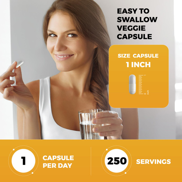 Viva Naturals Vitamin C and Zinc Supplement (250 Capsules) - 1000 mg Vitamin C with Zinc 20 mg Antioxidant Supplements for Immune Support Vitamin Supplement for Adults