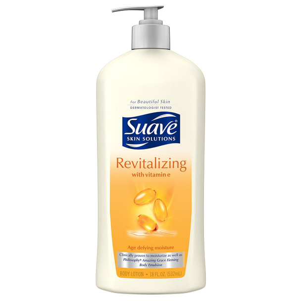 Suave Skin Solutions Body Lotion, Revitalizing with Vitamin E 18 oz
